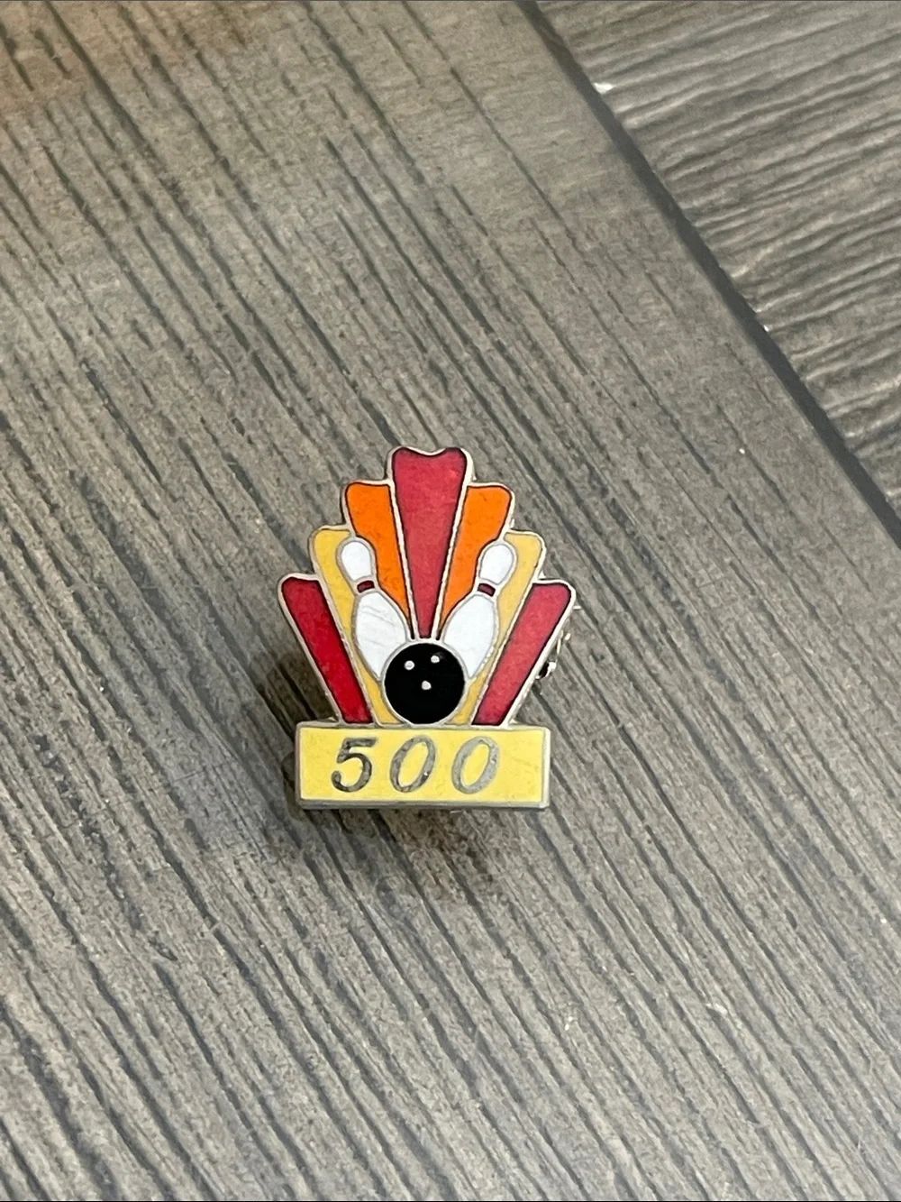 Vintage 500 Colorful Retro Design Enamel Bowling Pin